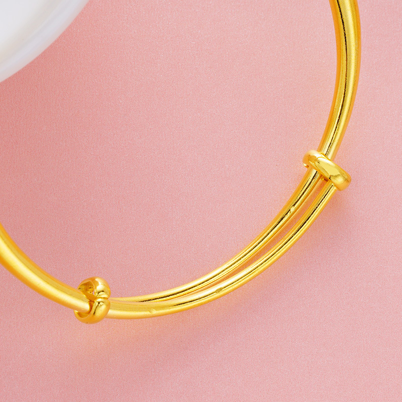 Pulsera de bambú de oro de Vietnam de largo tiempo pulsera Push-Pull no se desvanece joyas de aleación de cobre pulsera de oro de imitación chino