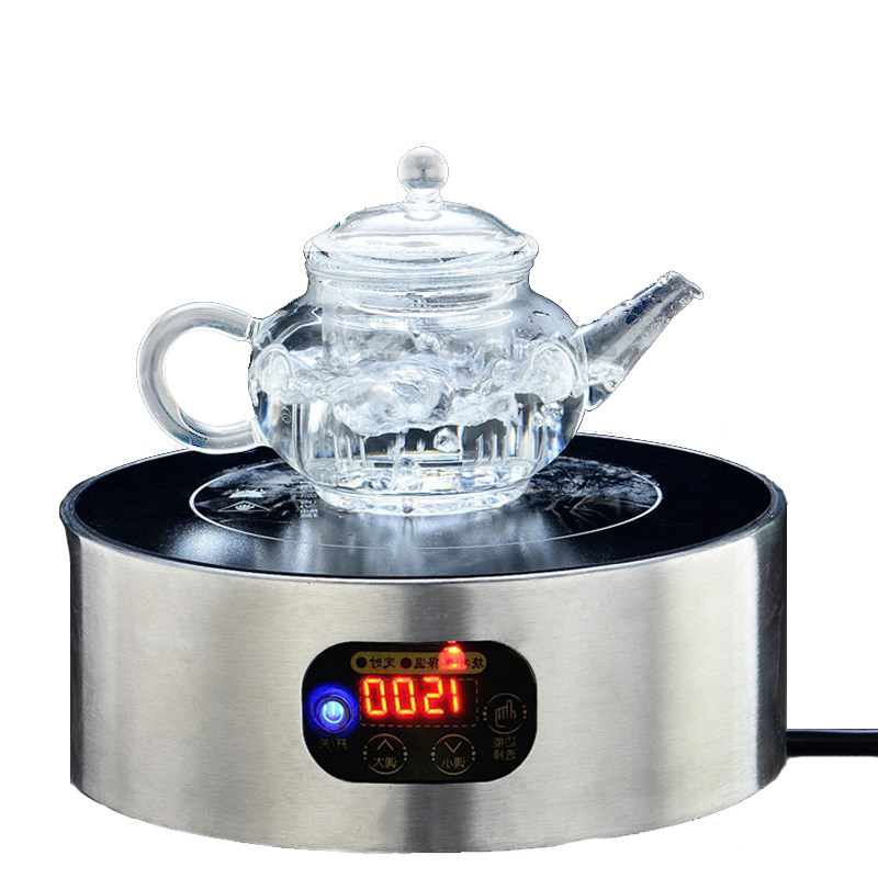 Estufa té hirviendo juego de té de vidrio resistente al calor tetera de flores y plantas tetera con forro de filtro exquisita tetera de pequeña capacidad