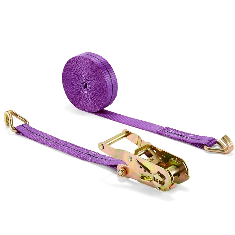 货物捆绑带 棘轮拉紧器货车固定收紧器拉紧带涤纶紫色1.2寸固定带