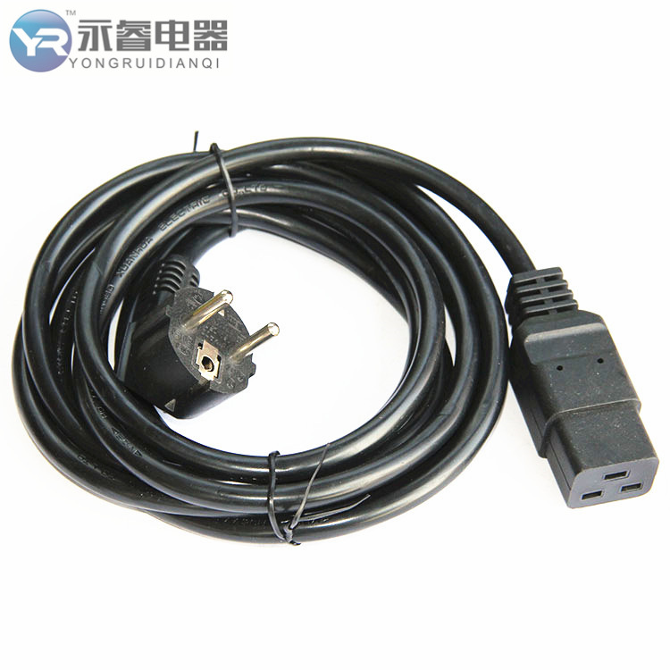 永睿插头电源线 欧式三芯插头线 铜0.75平方电线 vde电线 16A250V