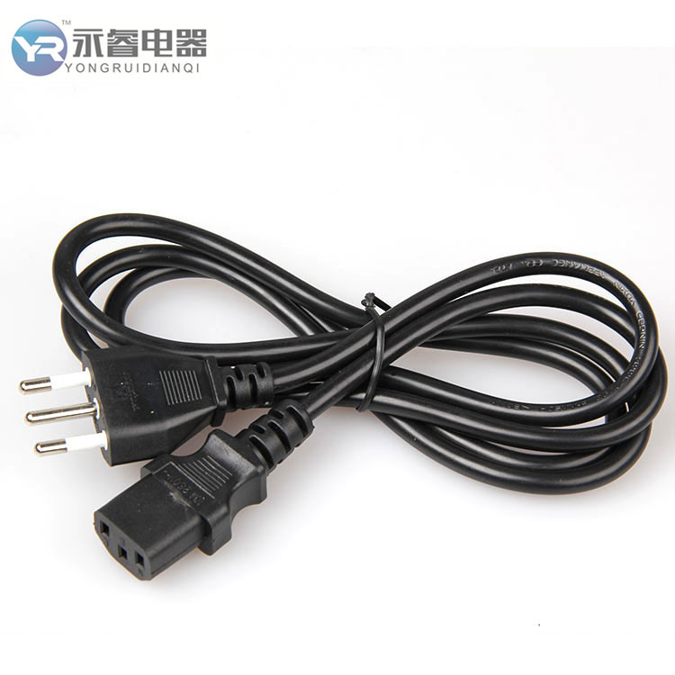 永睿生产意大利电源线 IMQ三芯插头 VDE插头线 10A品字公电源线