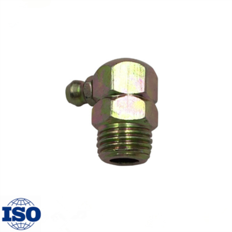 Suministro de lote de fábrica accesorios de grasa lubricante 1/4NPT boquilla de grasa de hierro galvanizado de 90 grados