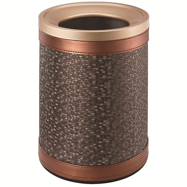 Southern GPX-45Q Aluminum Alloy Cover Trash Can Household Hotel Toilet Lattice Barrel Double-Layer Leather Room Barrel Southern GPX-45Q Aluminum Alloy Cover Trash Can Household Hotel Toilet Lattice Barrel Double-Layer Leather Room Barrel