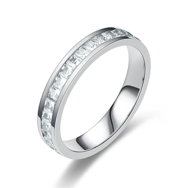 Silver-single row small square diamond
