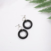 Black retro earrings, long advanced crystal with tassels, french style, light luxury style, high-quality style, simple and elegant design