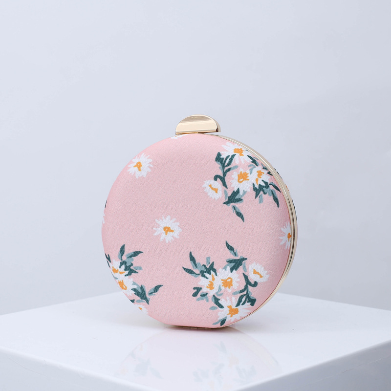 Nuevo estilo japonés embrague noche bolsa ins pequeño bolso redondo impreso pequeño tambor bolsa patrón impreso textura bolso