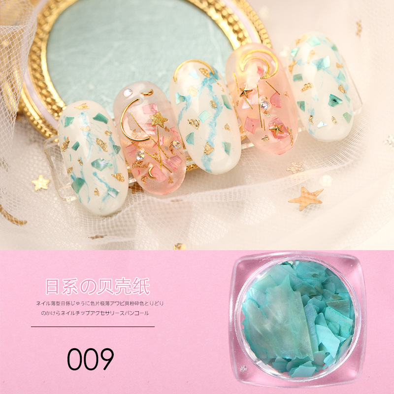 Joyería de uñas al por mayor de uñas japonesas naturales grandes rebanadas de abulón decoración de uñas rebanadas de concha