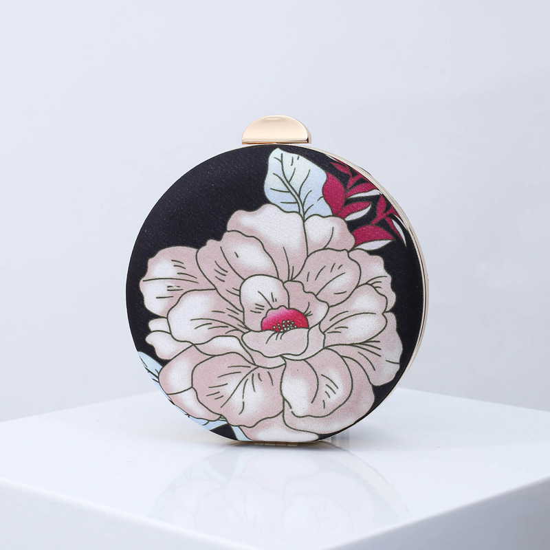 Nuevo estilo japonés embrague noche bolsa ins pequeño bolso redondo impreso pequeño tambor bolsa patrón impreso textura bolso