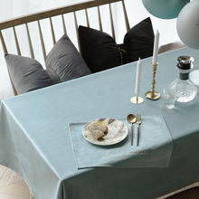 纯色客厅丝绒桌布婚礼轻奢北欧风餐桌布家用茶几圆桌防尘桌垫