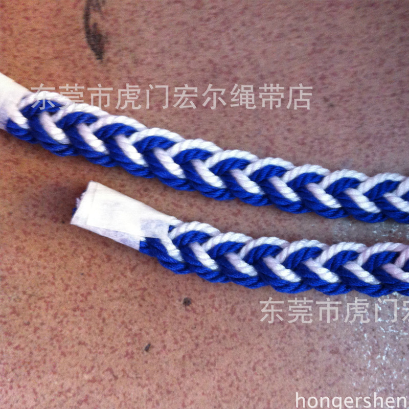 服装服饰纺织辅料织带 6股单边间色时尚休闲编织腰带束口绳带批发