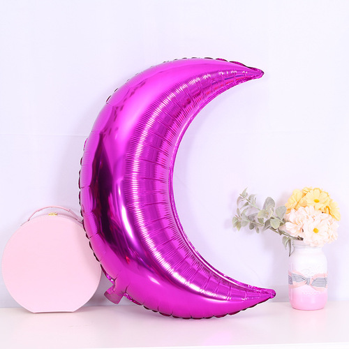 28-inch Moon Aluminum Foil Balloon for Qixi Festival Wedding Celebration Birthday Decoration Aluminum Foil Balloon for Children