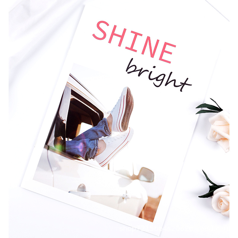 Apoyos de fotografía Álbum de revista ins estilo de mano Inglés revista fotografía Fondo decoración apoyos