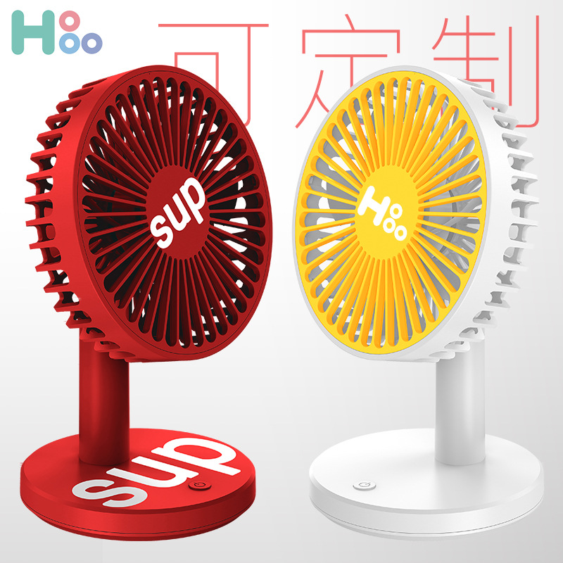 Fuente fábrica usb escritorio pequeño ventilador sacude automáticamente la cabeza escritorio portátil gran capacidad de carga de viento mini batería