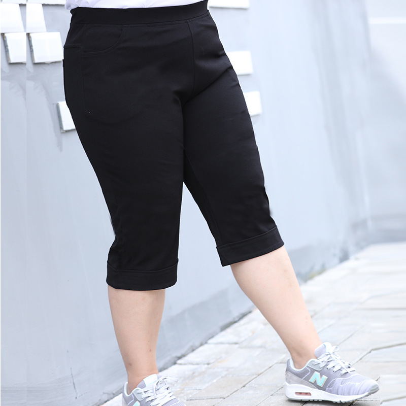 2026 Summer New Style 100kg Plus Size Women's Pants Casual Pants for Women Loose Fit Large Size Women's Capri Pants Wholesale