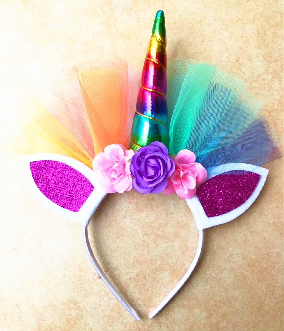 Moda creativa pony diadema unicornio partido princesa Halloween carnaval niña tocado al por mayor