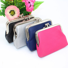 New Double Layer PU Coin Purse Women's Short Wallet Small Fresh Candy Color Coin Bag Wholesale