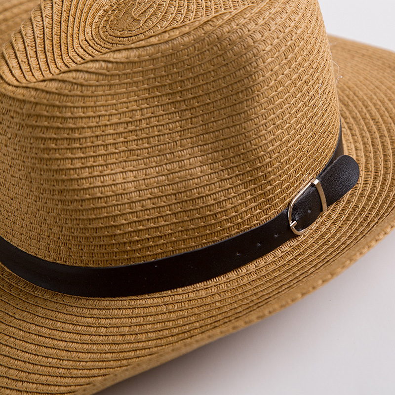 Sombrero de paja para hombre sombrero de Sol de ala grande de verano sombrero de paja para padres e hijos Sombrero de mezclilla nuevo sombrero de Sol de playa sombrero para el sol