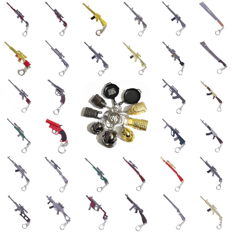 Eating Chicken Keychain Jedi Survival Surrounding Three-level Pan 98Kawm Weapon Model Ornaments 12cm Gifts