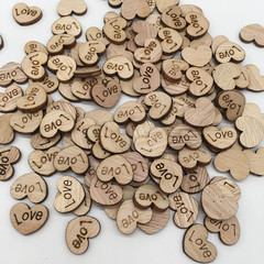 Low-price promotional vintage original wood color 12X15MM heartwood slices, cartoon sticker patches, DIY handmade accessories