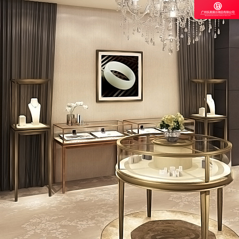 广州厂家直销超市商场珠宝首饰店圆形异形玻璃展柜展架珠宝展柜