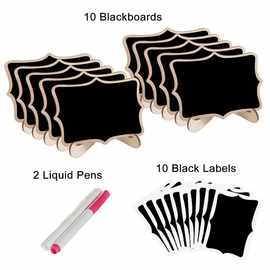 木质小黑板工艺品摆件方块展示黑板家居桌面装饰PVC贴纸留言黑板