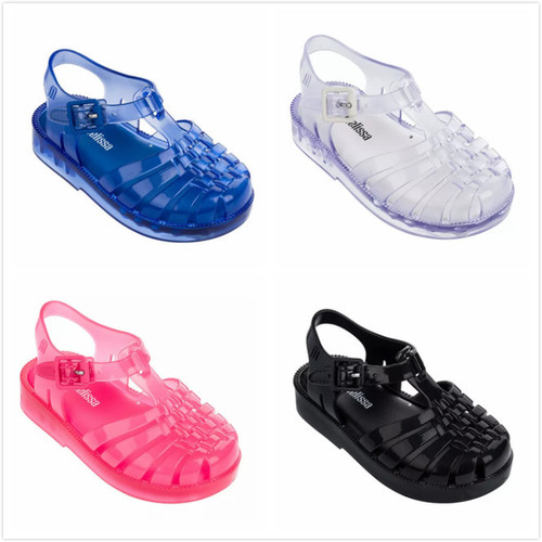 Melissa Children's Sandals 2024 New Baby Baotou Jelly Shoes Roman Hollow Shoes Breathable Children's Beach Shoes