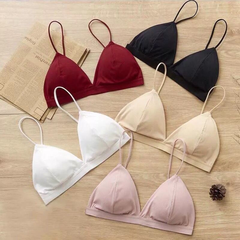 Summer Beautiful Back Wrapped Chest French Triangle Cup Underwear Women's Ice Silk Threaded Vest Thin Sling Tube Top Bikini Underwear