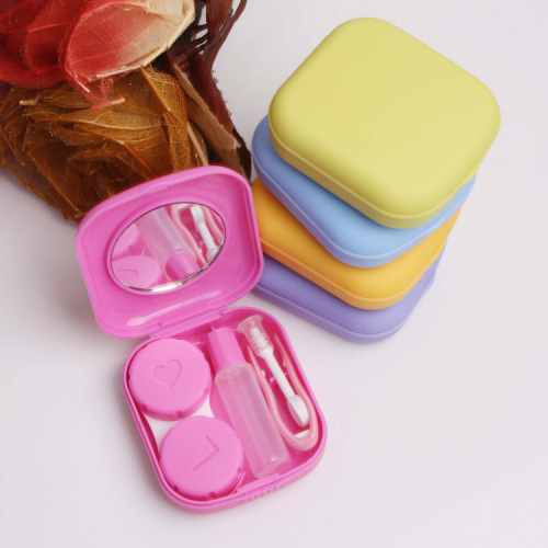 XCL028 contact lens case plastic invisible companion box mini compact contact lens case with mirror
