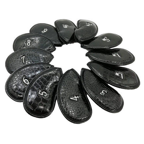 Manufacturer wholesale golf club hat cover crocodile pattern PU black and white iron hat cover cross-border exclusive for Amazon hot sale
