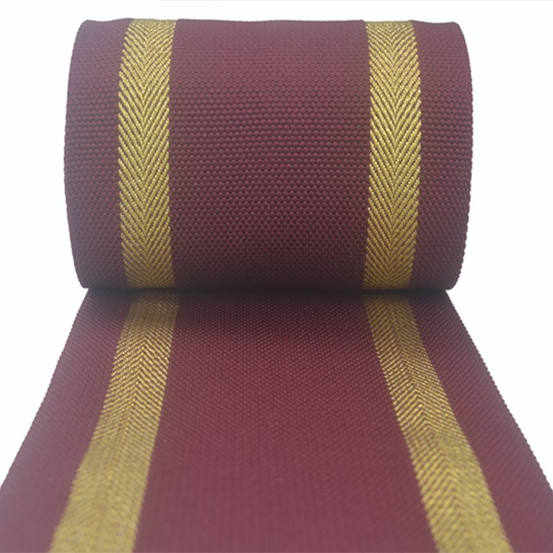 10cm宽 涤纶棉线金银线 两条黄色金线斜纹织带10公分 民族风间色