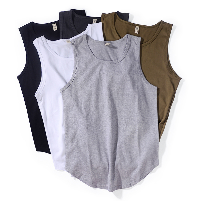 Xinjiang Long-Staple Cotton Solid Color Tank Top for Men, Pure Cotton Sleeveless T-Shirt, Sweat-Absorbent, Loose Fit, Quick-Drying