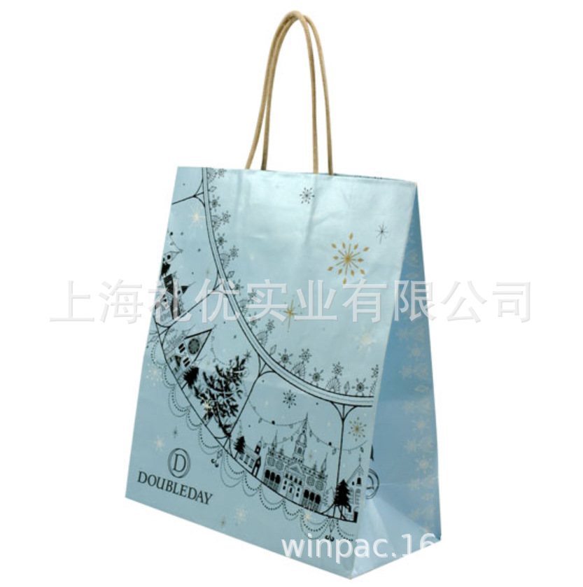 生产服装纸质购物袋手提袋牛皮纸袋 可以加印logo的纸质礼品袋