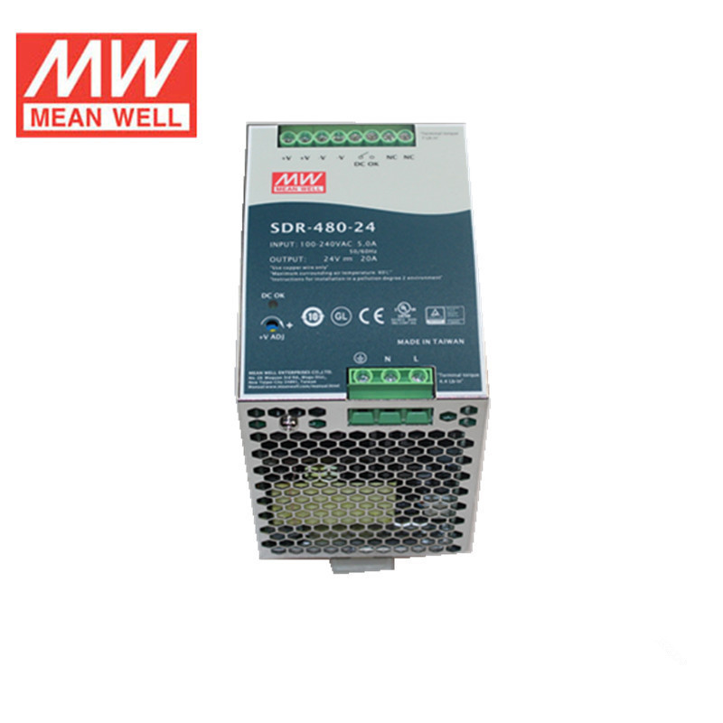 台湾明纬导轨电源SDR-480-48/480P-24/48V可选  480W导轨电源现货
