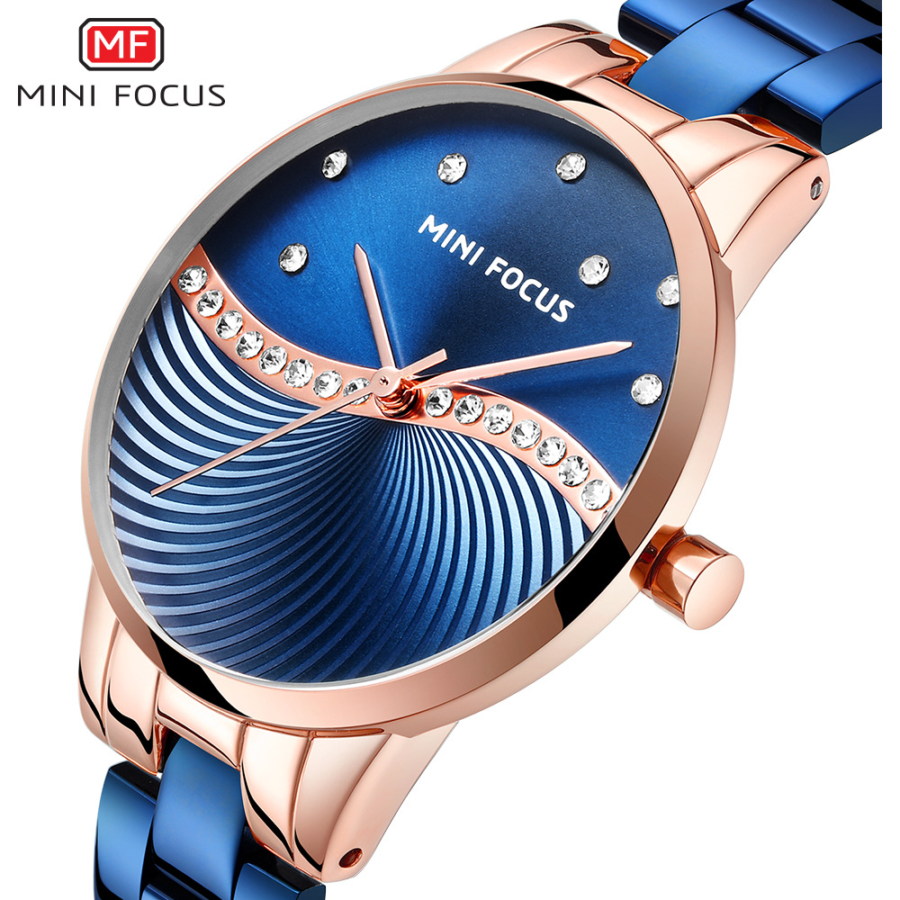Mini Focus Brand Genuine Fashion Steel Band Watch Japanese Movement Diamond Waterproof Women's Watch 0263L