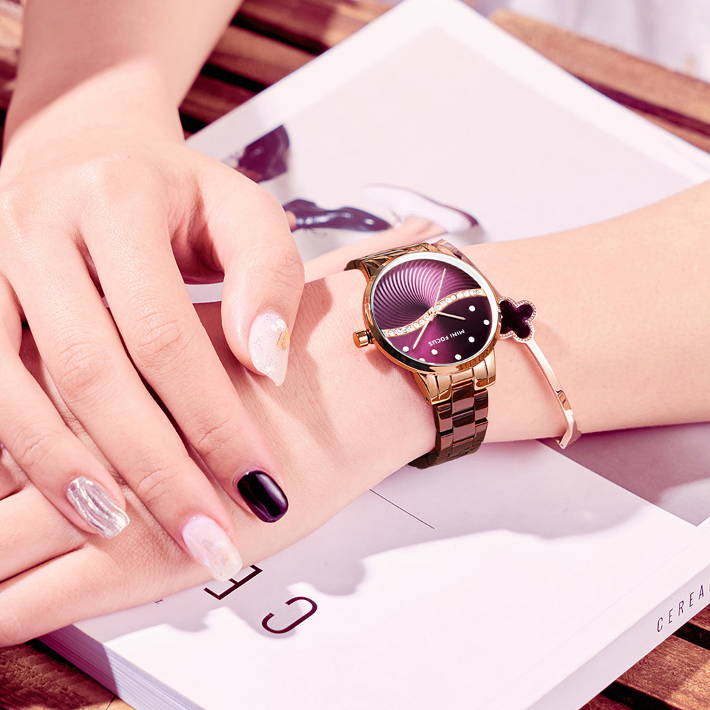 Mini Focus Brand Genuine Fashion Steel Band Watch Japanese Movement Diamond Waterproof Women's Watch 0263L
