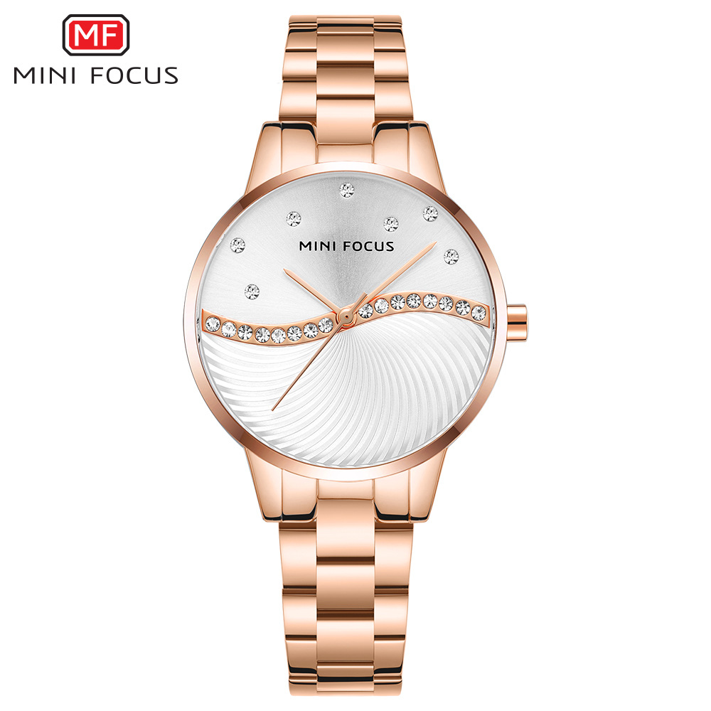 Mini Focus Brand Genuine Fashion Steel Band Watch Japanese Movement Diamond Waterproof Women's Watch 0263L