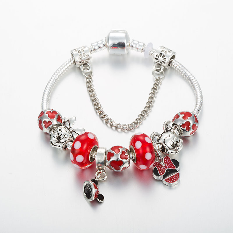 Live with goods products Panjiamie series alloy drop oil big hole bead bracelet ladies Bracelet wholesale