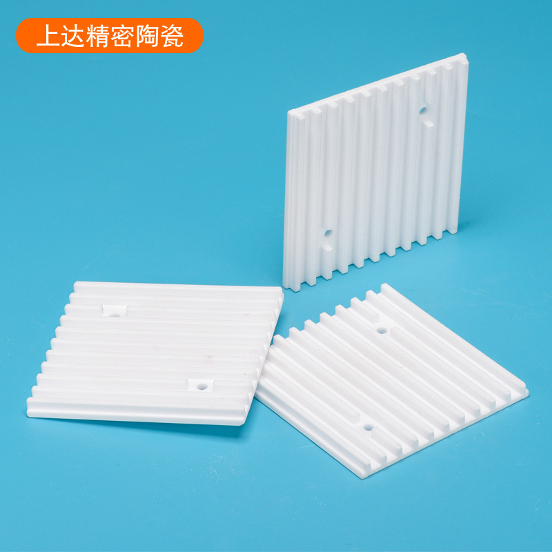 Factory production alumina ceramic sheet ceramic with groove cooling substrate ceramic plate precision insulation ceramic parts processing