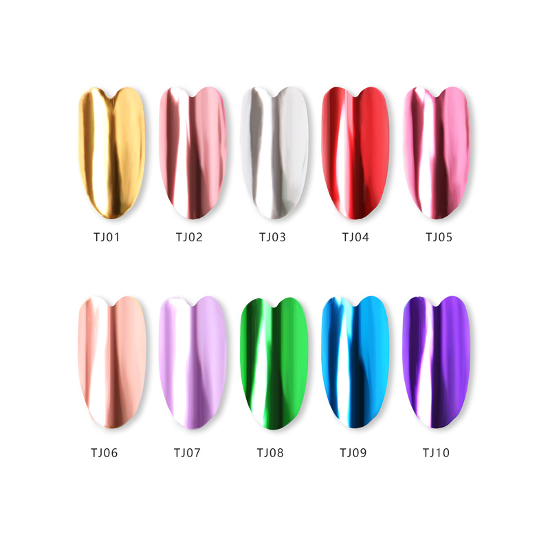 TikTok popular Hada de la harina espejo de color sólido galvanoplastia espejo mágico polvo brillo de uñas en polvo