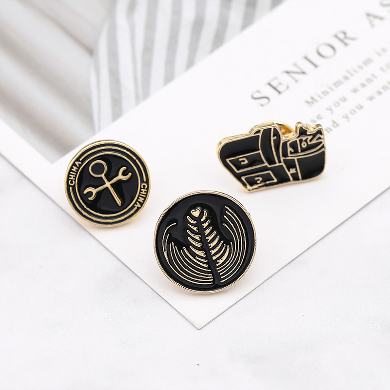 Cross-border WISH Amazon European and American Creative Coffee Machine Round Coffee Flower Series Brooch Bag Accessories Cross-border WISH Amazon European and American Creative Coffee Machine Round Coffee Flower Series Brooch Bag Accessories