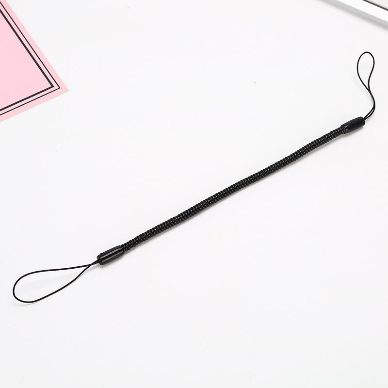 Cordón telescópico fino Banco POS máquina de escritura a mano pintura bolígrafo de firma anti-pérdida cuerda de resorte negro venta directa de fábrica al por mayor