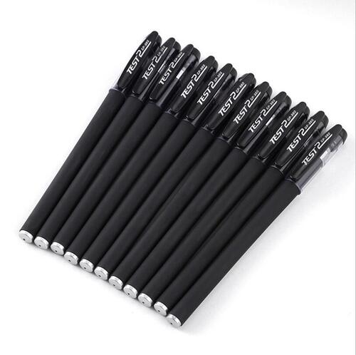 Advertising pen, black matte, neutral pen, wholesale, student, exam, business signature pen, blue, 0.5 bullet tip, water-based ink
