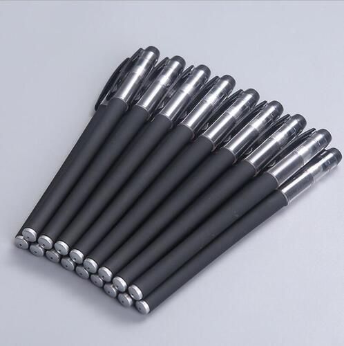 Advertising pen, black matte, neutral pen, wholesale, student, exam, business signature pen, blue, 0.5 bullet tip, water-based ink