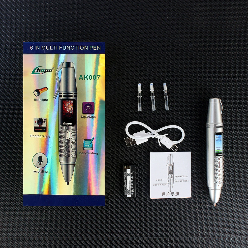 Mini Mobile Phone (Mike) pen-style with Bluetooth, dual‑SIM, expandable memory, 10 cm