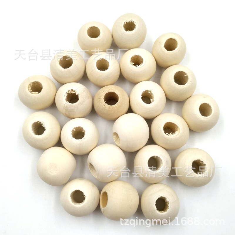 Cuentas de madera de gran agujero natural decorativo de madera cuentas de madera de color natural de color primario