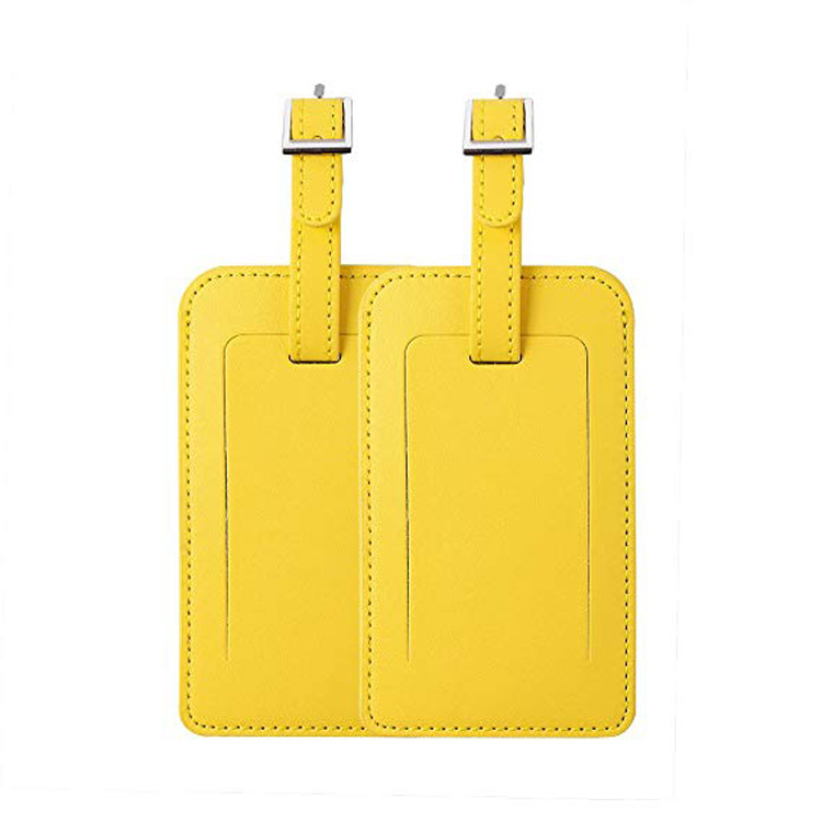 Manufacturer Wholesale Pu Yellow Leather Luggage Tags, Suitcase Luggage Tags, Can Print Details Page