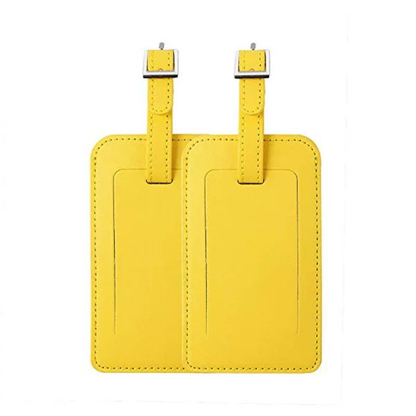 Manufacturer Wholesale Pu Yellow Leather Luggage Tags, Suitcase Luggage Tags, Can Print Details Page