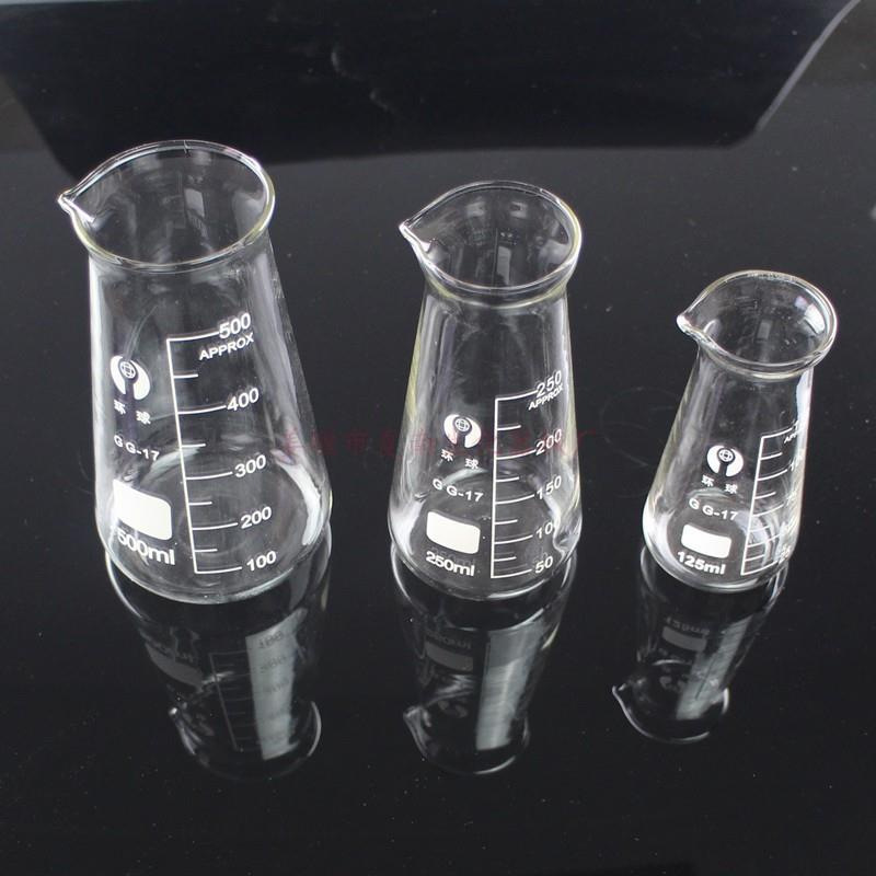 玻璃高型锥形三角烧杯 125ml 250ml 500ml高硼硅三角量杯