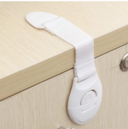 Cerradura del cajón de los niños correas de bloqueo de seguridad bebé anti-pellizco mano cinturón de tela bebé cerradura de seguridad hebilla de seguridad