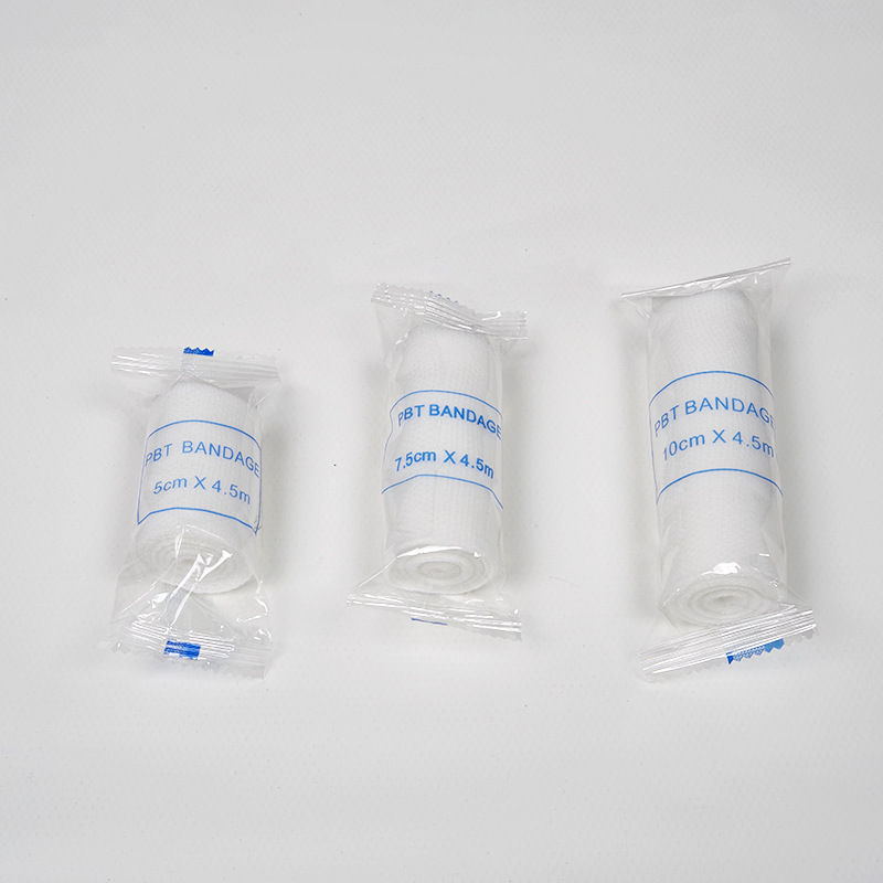 Pbt Elastic Bandage Wholesale Single Roll Individually Packaged Polyester-Cotton Synthetic Fiber Material Breathable Bandage First Aid Kit Accessories Factory